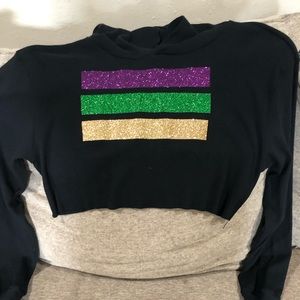 Mardi Gras cropped hoodie